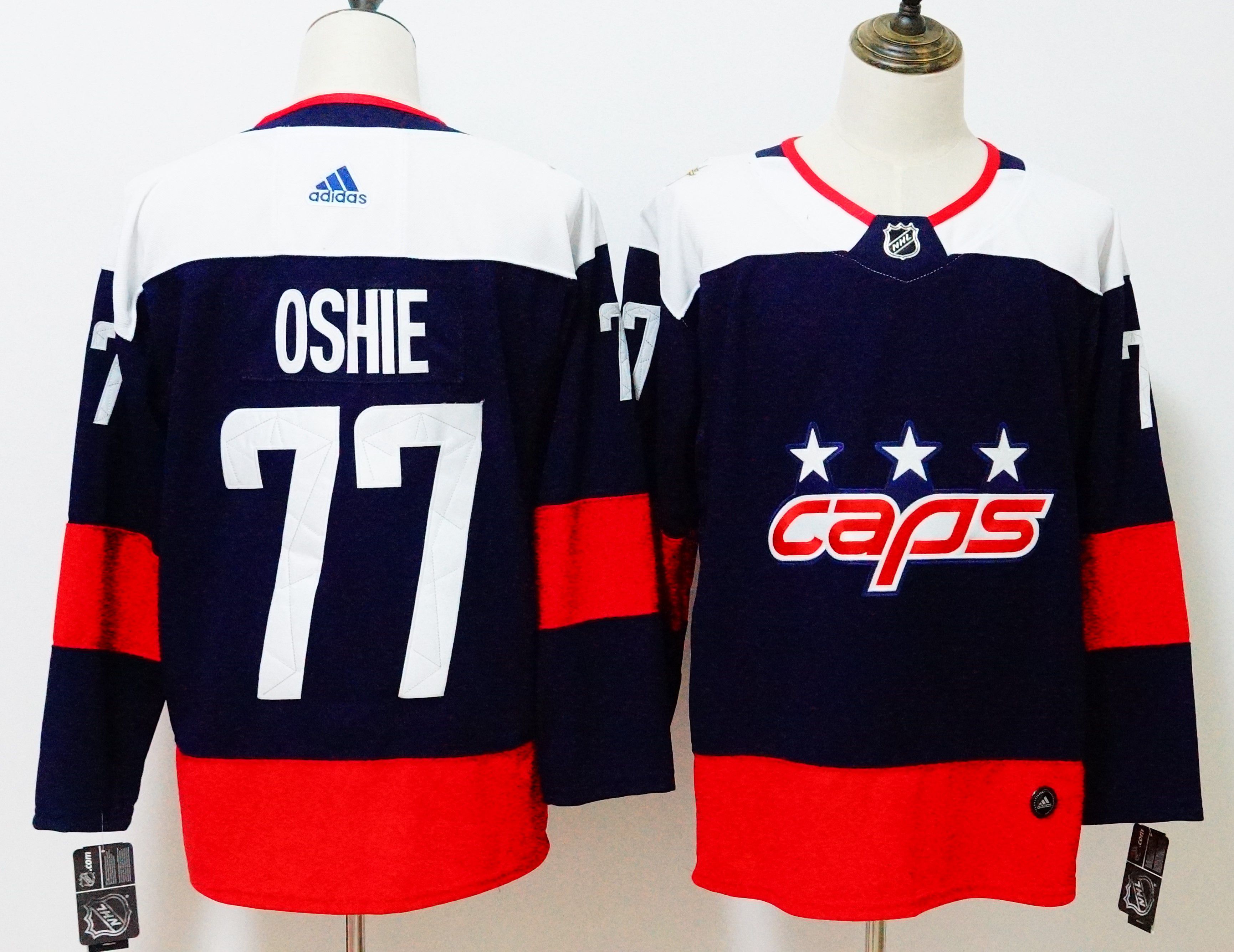 Men Washington Capitals 77 Oshie Blue Hockey Stitched Adidas NHL Jerseys
